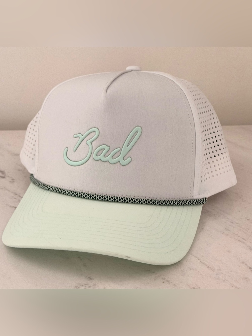 Bad Birdie White Mint Active Rope Golf Hat Snapback